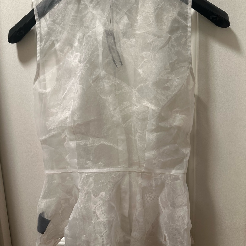 Worthington Sheer White Lace Blouse - Picture 4 of 4